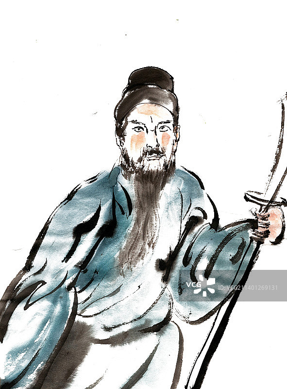 手持大刀的关公图片素材