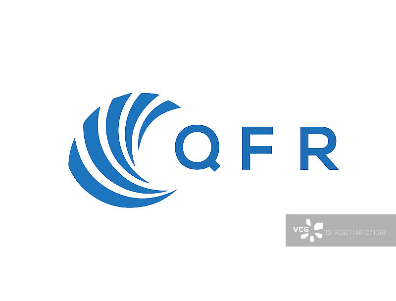 白色背景上的QFR字母标志设计图片素材