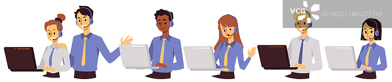 快乐的客服办公室职员图片素材