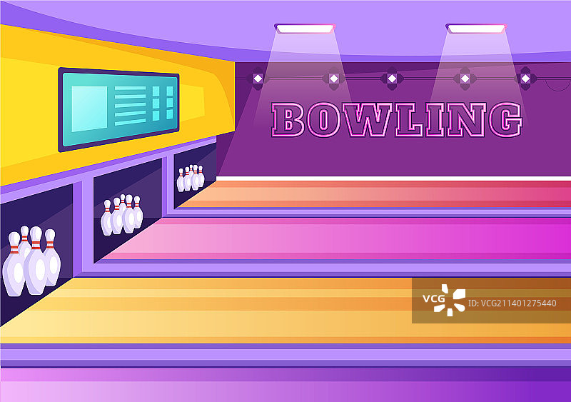 手绘卡通保龄球扁平背景图片素材