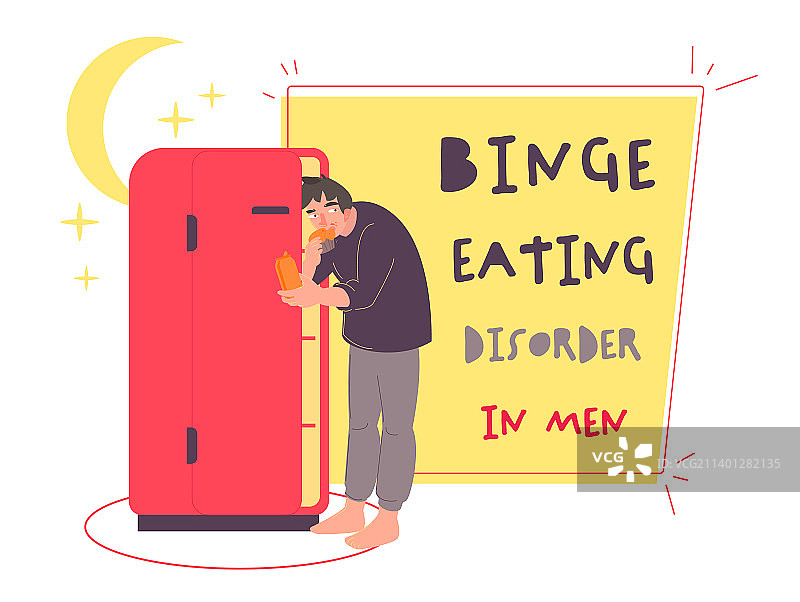 男性暴食症横幅图片素材