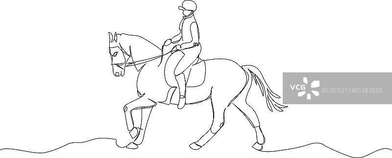 骑马单线艺术图片素材