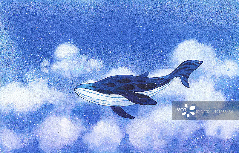 云中鲸鱼图片素材