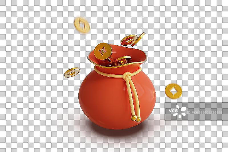 钱袋子三维插画图片素材