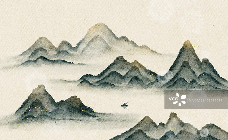 中国山水插画图片素材