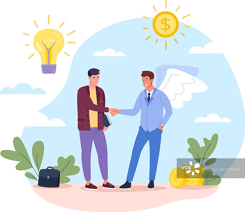天使投资人创业与合作图片素材