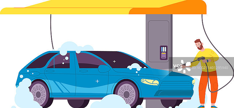 自助洗车服务图片素材