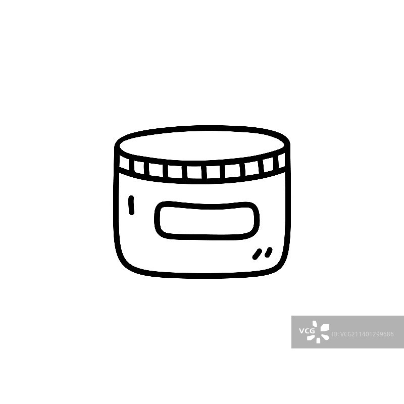 白色背景上隔离的面部或身体用化妆品霜图片素材