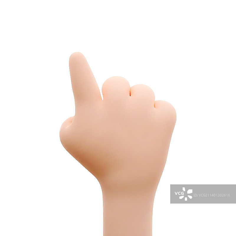 卡通人物的手指指向前方图片素材