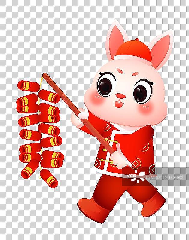 兔年大吉卯兔插画图片素材