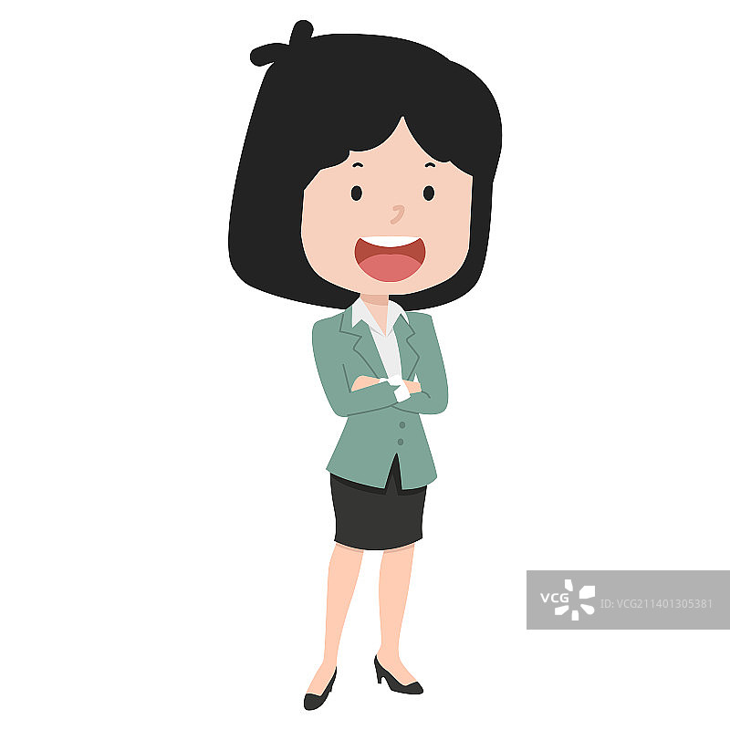 双手交叉站立的商务男士图片素材