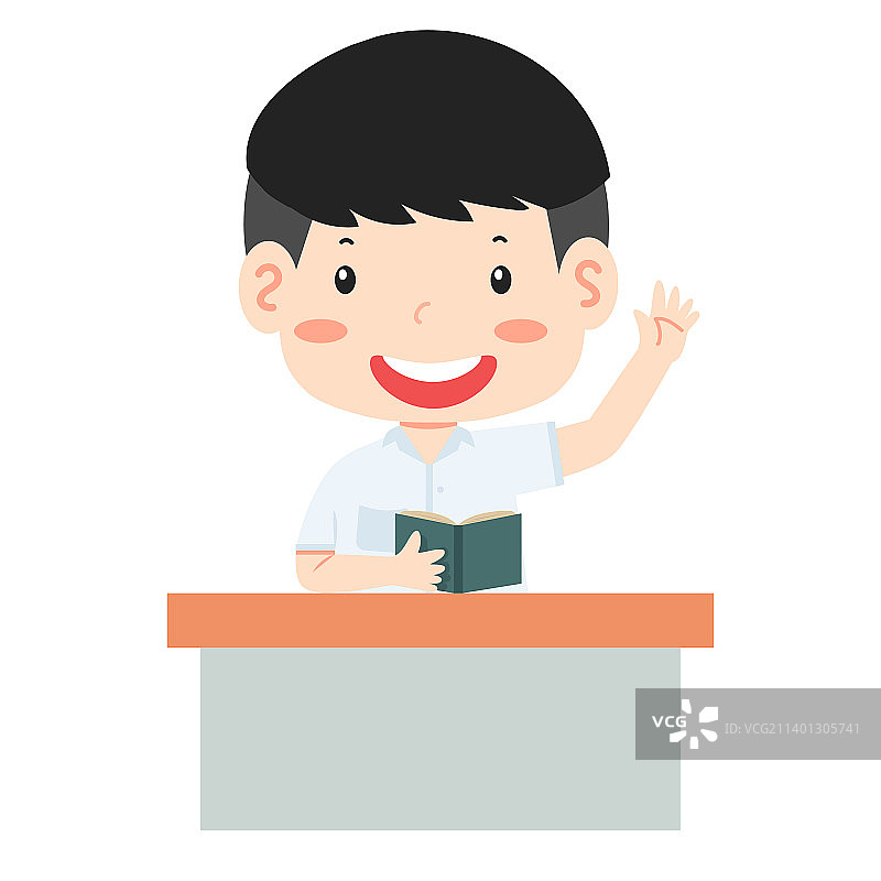 举手拿书的女学生图片素材