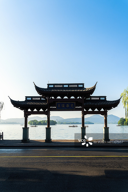 杭州西湖中山公园光华复旦图片素材