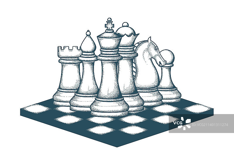 手绘国际象棋图片素材