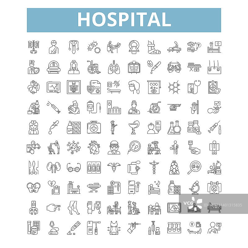 医院图标线性符号网络标志图片素材