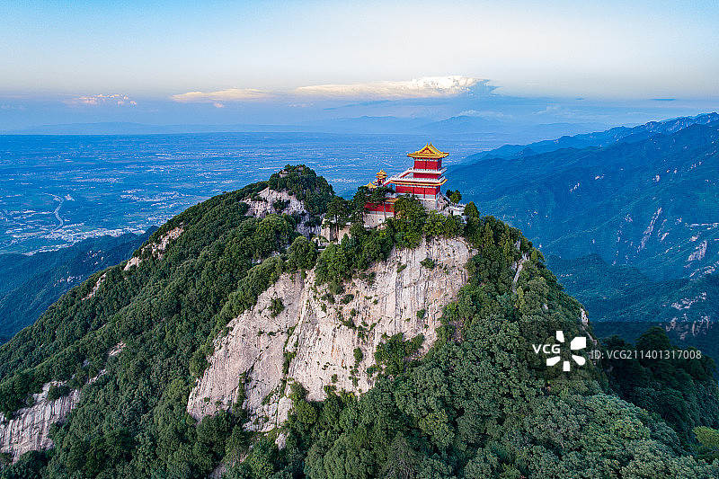 航拍西安秦岭终南山南五台分光图片素材