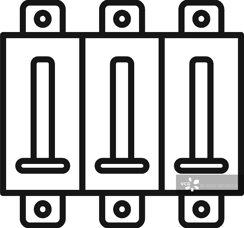 断路器关闭图标轮廓保险丝盒图片素材