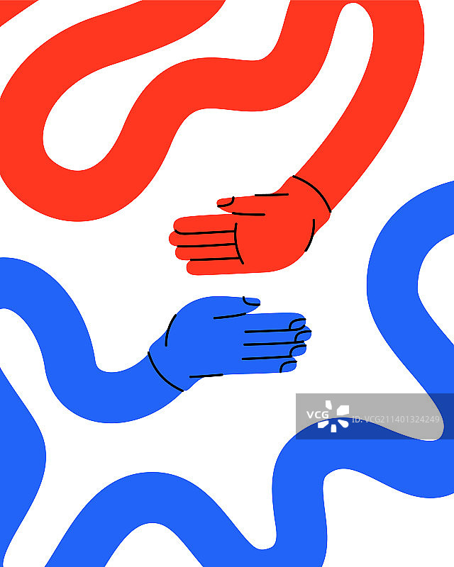 两只不同颜色的手击掌图片素材