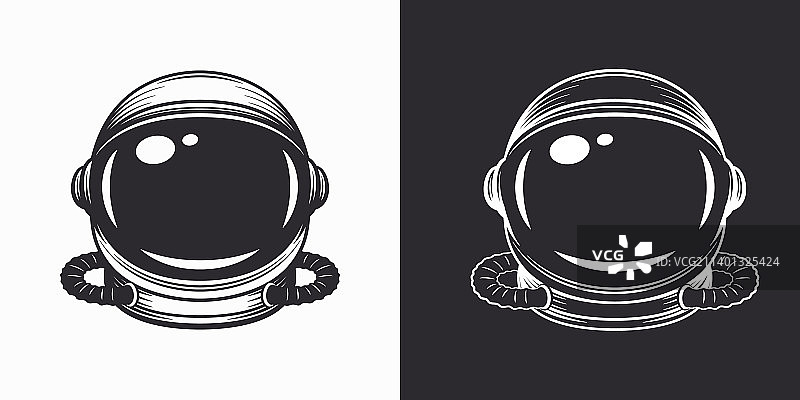 宇航员头盔黑白图片素材