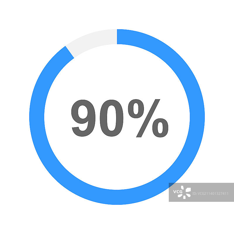 90%填充圆形加载条信息图图片素材