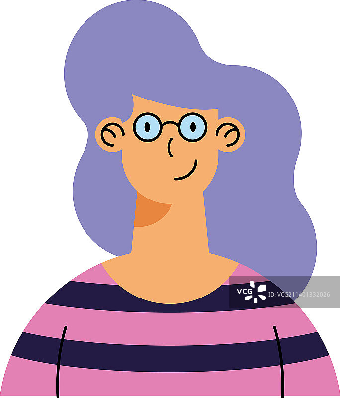 一头淡紫色头发的女人图片素材