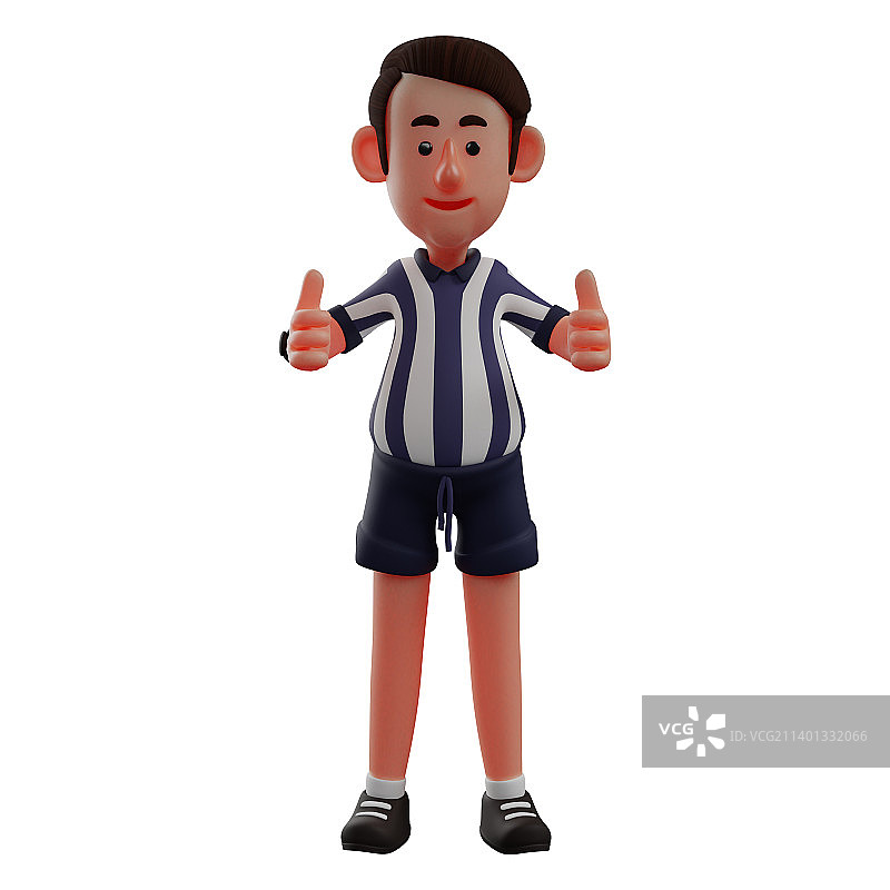 3D卡通裁判点赞设计图片素材