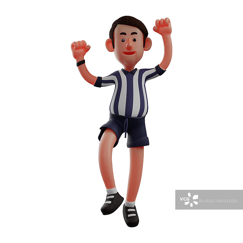快乐的裁判3D卡通形象图片素材