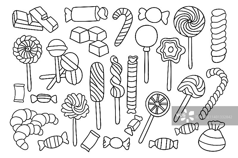 甜美食物涂鸦设计图片素材