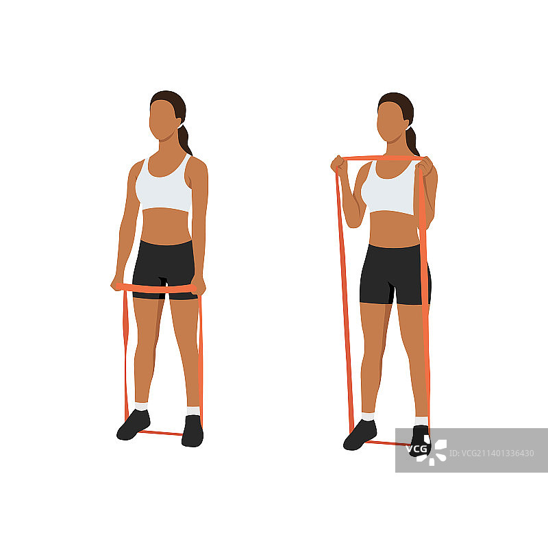 用长阻力带的锤握弯举图片素材