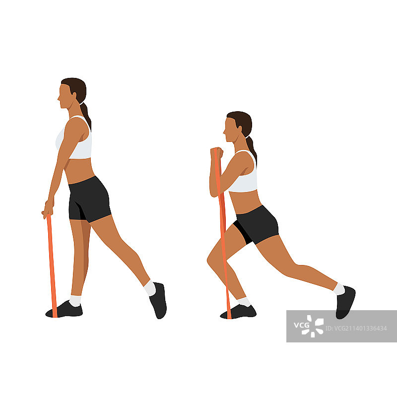 女人做弓步弯举运动图片素材