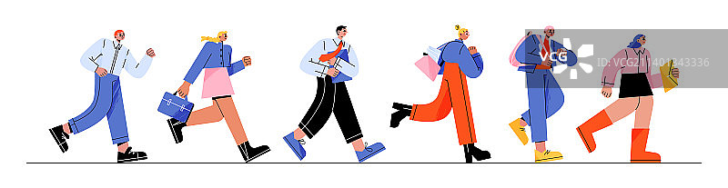 商务人士在办公室睡过头迟到图片素材