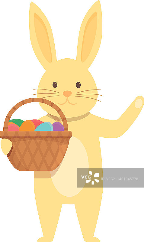 快乐的兔子卡通动物卡片图标图片素材