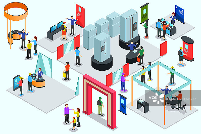 贸易展览会2.5D图图片素材