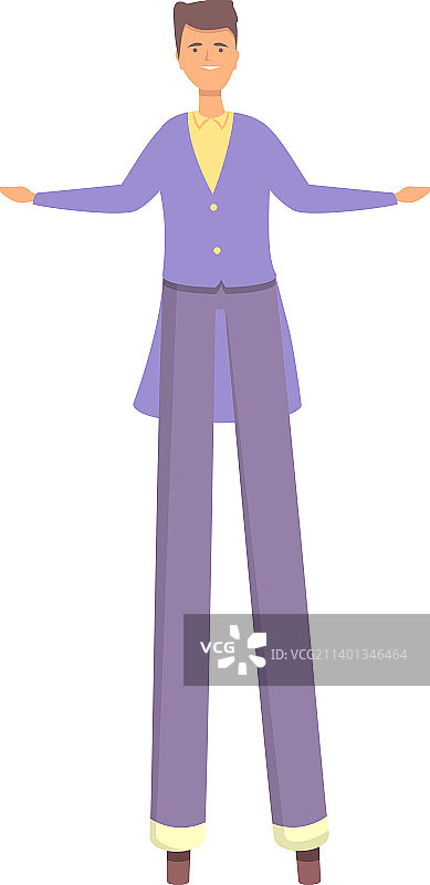 马戏团高跷表演卡通图标图片素材