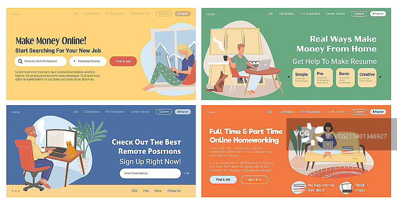 远程工作推广网页横幅图片素材