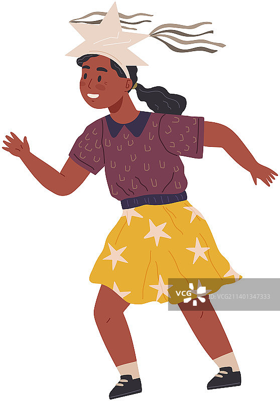 穿着星星仙女服装的可爱年轻女士图片素材