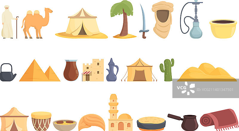 贝都因人图标卡通阿拉伯沙漠图片素材