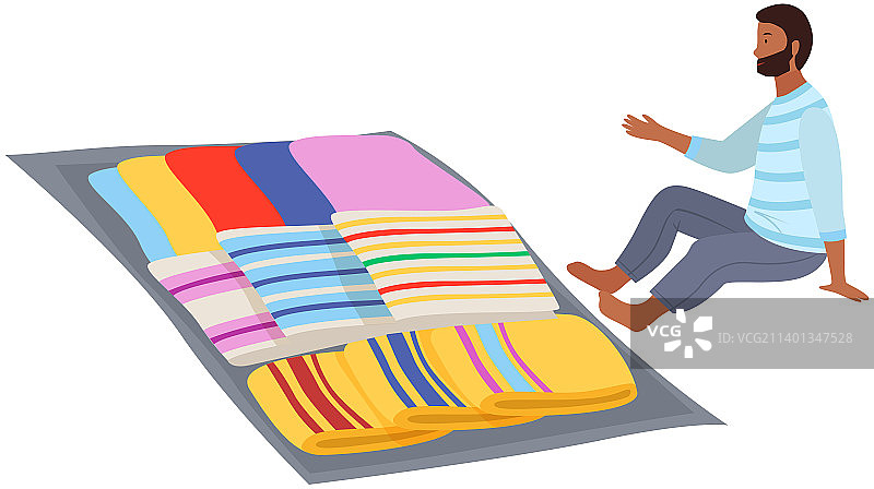 印度街头集市：人群和商店、地毯图片素材