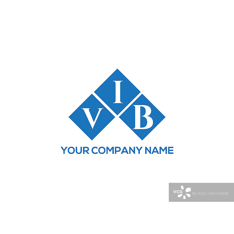 白色背景上的VIB字母标志设计图片素材