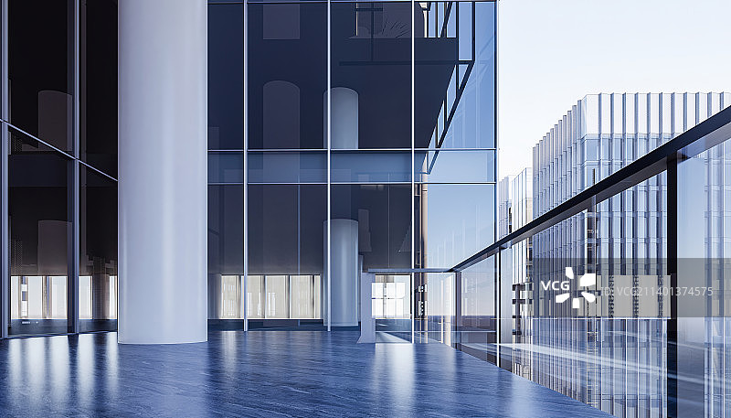 现代城市商务区写字楼建筑外部阳台特写 建筑休息平台图片素材