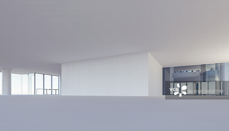 现代建筑写字楼内部 白色办公空间图片素材