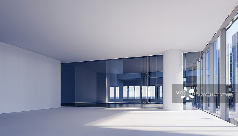 现代建筑写字楼内部 白色办公空间图片素材