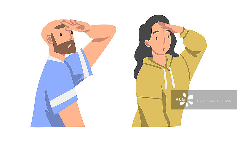 展望未来的男人和女人图片素材