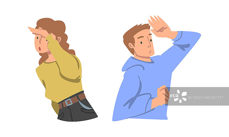 展望未来的男人和女人图片素材