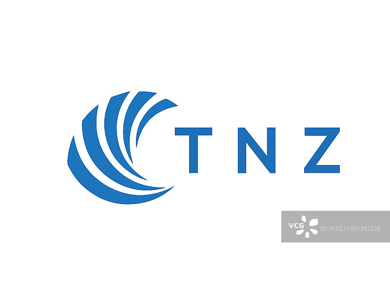 白色背景上的TNZ字母标志设计图片素材