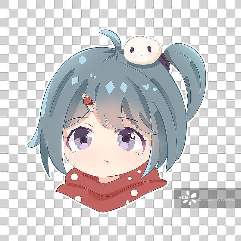 丸子头女孩Q版头像图片素材