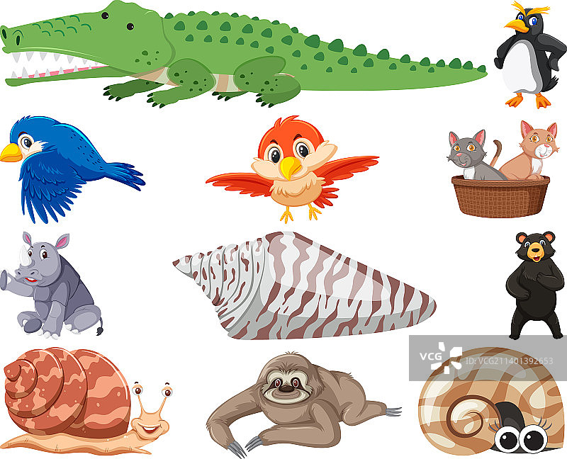 各种卡通动物合集图片素材