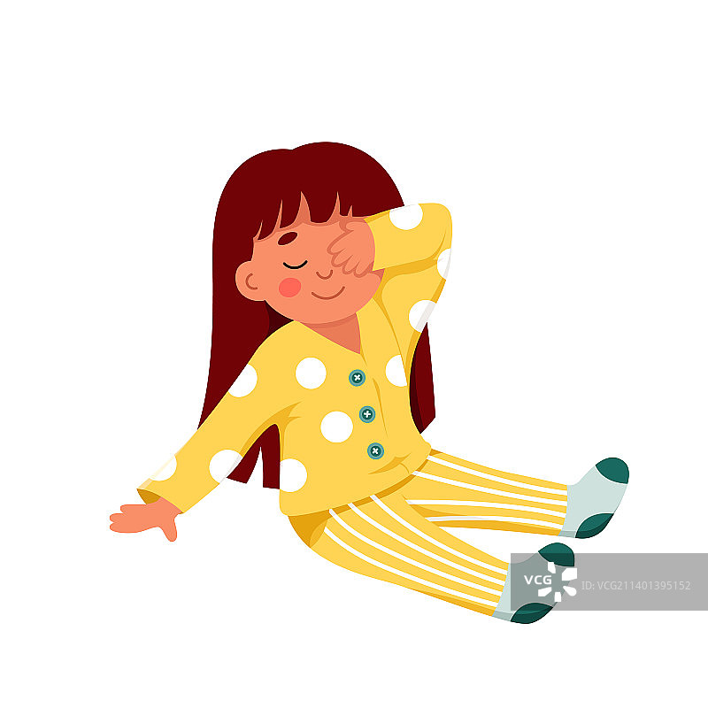 在早上醒来的可爱瞌睡儿童图片素材