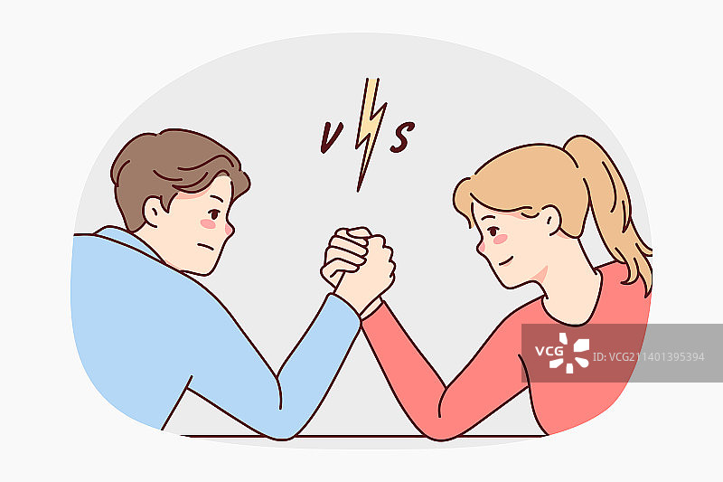 男人和女人扳手腕图片素材