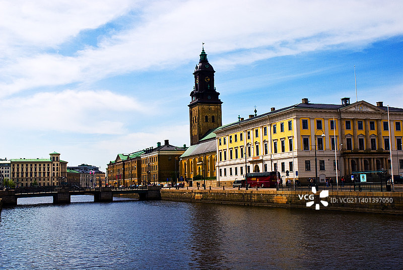 瑞典，西约塔兰省，哥德堡城市风景。图片素材